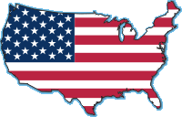 USA map and flag